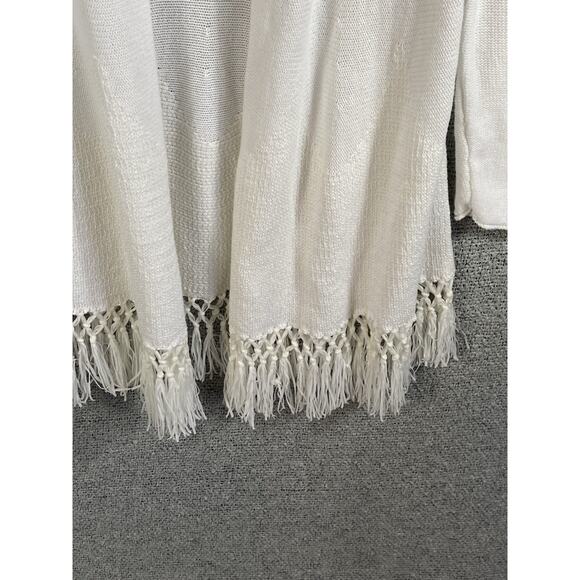 Lily Pulitzer Tatum Long Cardigan Women’s M Boho Fringe Hem Open Front Artsy - Picture 2 of 12